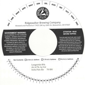 Ridgewalker Brewing Company Longstride IPA