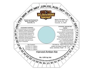 Below The Radar Harvest Amber Ale March 2016