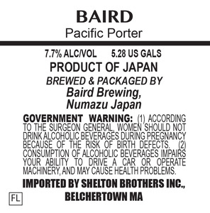 Baird Brewing Pacific Porter