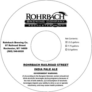 Rohrbach Rohrbach Railroad Street India Pale Ale