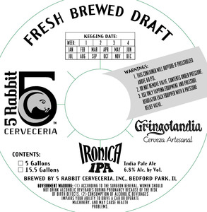 5 Rabbit Ironica IPA March 2016