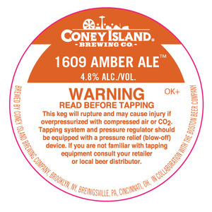 Coney Island 1609 Amber Ale March 2016