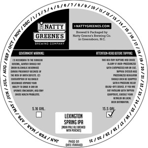 Natty Greene's Brewing Co. Lexington Spring IPA March 2016