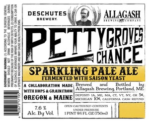 Allagash Brewing Company Pettygrove's Chance