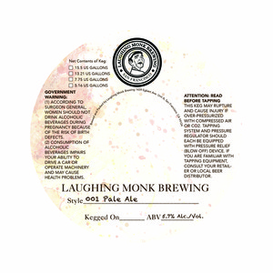 Laughing Monk Brewing 001 Pale Ale March 2016
