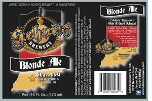 Schnitz Brewery Blonde Ale April 2016