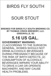Birds Fly South Sour Stout