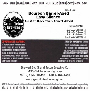 Grand Teton Brewing Bourbon Barrel-aged Easy Silence March 2016