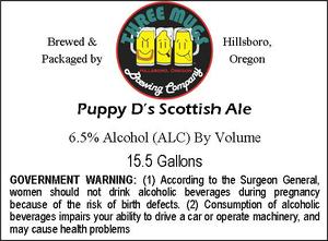 Three Mugs Brewing Puppy D's Scottish Ale March 2016