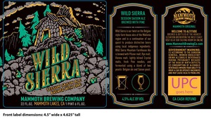 Mammoth Brewing Company Wild Sierra Session Saison Ale April 2016