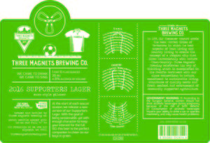 Three Magnets Brewing Co. 2016 Supporters Lager March 2016