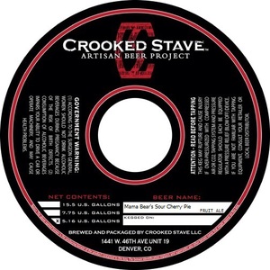 Crooked Stave Artisan Beer Project Mama Bear's Sour Cherry Pie