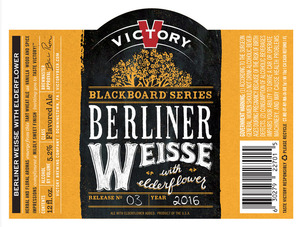 Victory Blackboard Berliner Weisse Elderflower April 2016
