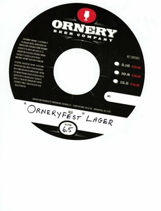 Orneryfest Lager March 2016