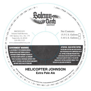 Solemn Oath Brewery Helicopter Johnson