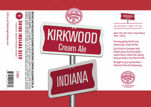 Bloomington Brewing Company Kirkwood Cream Ale March 2016