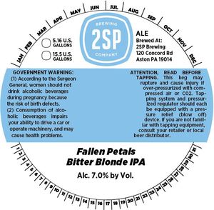 2sp Brewing Fallen Petals Bitter Blonde IPA March 2016