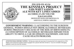 Highland Brewing Co. The Kinsman Project Saw-whet