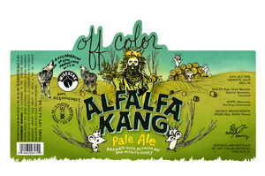 Off Color Brewing Alfalfa Kang May 2016