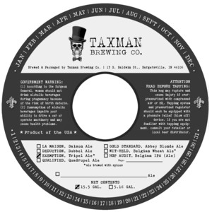 Exemption Tripel Ale Brewed With Spices April 2016