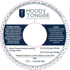 Moody Tongue Steeped Emperor's Lemon Saison