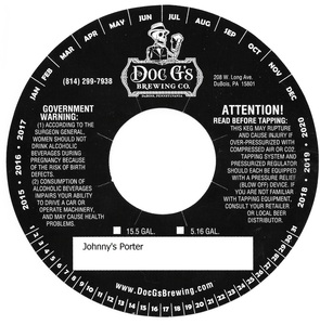 Doc G's Brewing Company Johnny's Porter