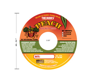 The Dudes' Brewing Compay Juicebox: Peach Berliner Weisse April 2016