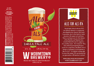 Wormtown Brewery Ales For Als India Pale Ale April 2016