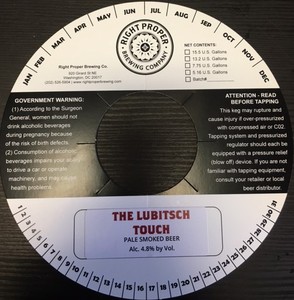 The Lubitsch Touch Pale Smoked Beer May 2016