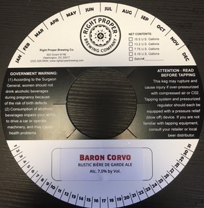 Baron Corvo Rustic Biere De Garde