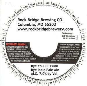 Rock Bridge Brewing Company Rye You Lil' Punk Rye IPA