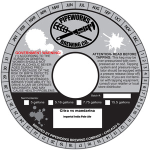 Pipeworks Brewing Company Citra Vs Mandarina
