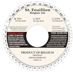 St. Feullien Triple Belgian Ale April 2016