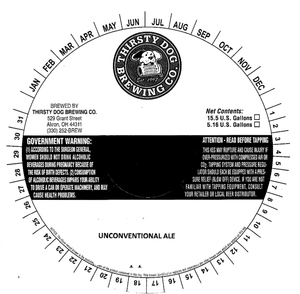 Thirsty Dog Brewing Co Unconventional Ale April 2016