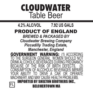 Cloudwater Table Beer April 2016