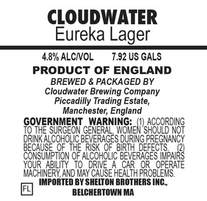 Cloudwater Eureka Lager April 2016