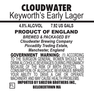 Cloudwater Keysworth's Early Lager April 2016