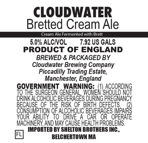 Cloudwater Bretted Cream Ale April 2016