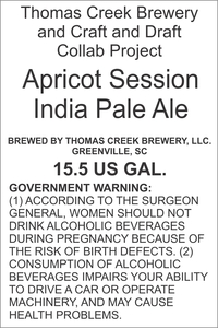 Thomas Creek Brewery Apricot Session IPA April 2016