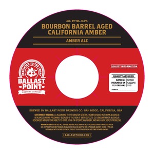Ballast Point Bourbon Barrel Aged California Amber April 2016