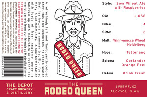 The Rodeo Queen Sour Wheat Ale With Raspberries April 2016