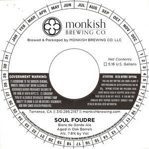 Monkish Brewing Co. Soul Foudre