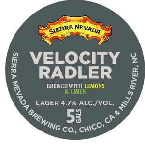Sierra Nevada Velocity Radler April 2016