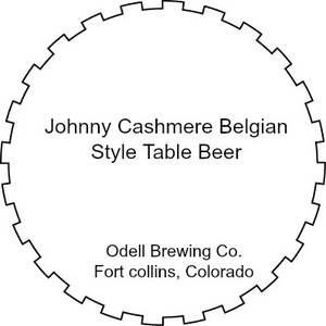 Odell Brewing Company Johnny Cashmere Belgian Style Table Beer April 2016