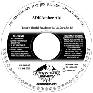 Adirondack Brewery Adk Amber Ale April 2016