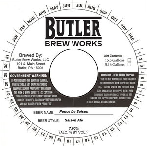 Butler Brew Works Ponce De Saison