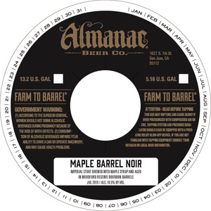 Almanac Beer Co. Maple Barrel Noir