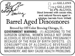 Off Color Brewing Barrel Aged Dinosmores