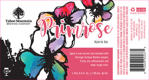 Tahoe Mountain Brewing Co. Primrose Hybrid Ale April 2016