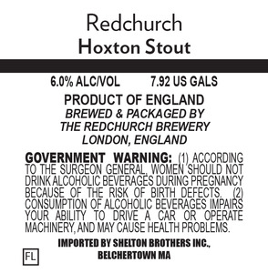 Redchurch Hoxton Stout April 2016